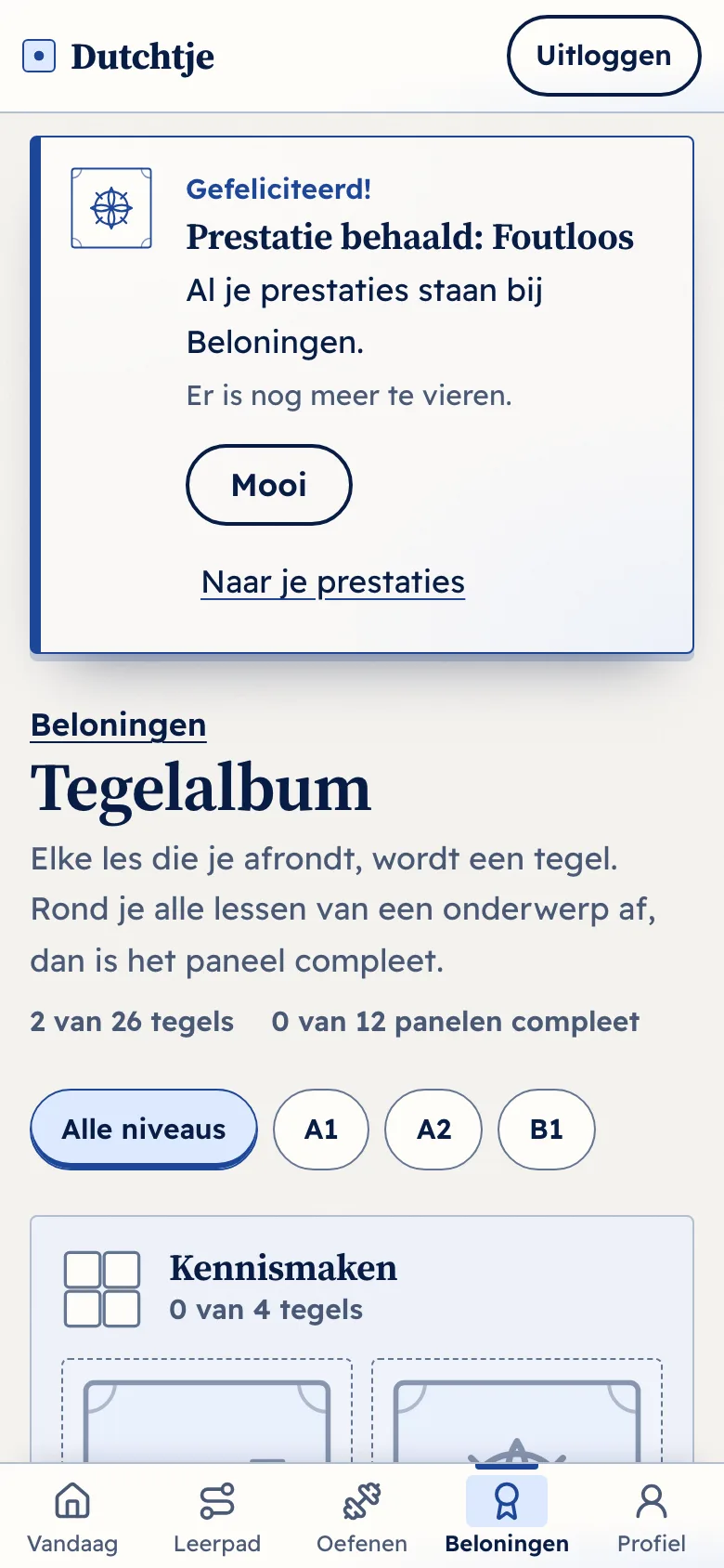 Het tegelalbum met de tegels van je lessen.