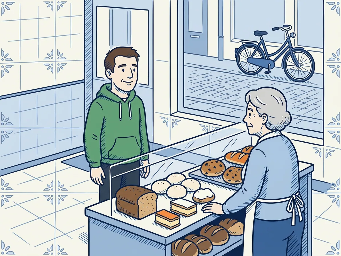 Illustratie bij het verhaal: Brood bestellen bij de bakker