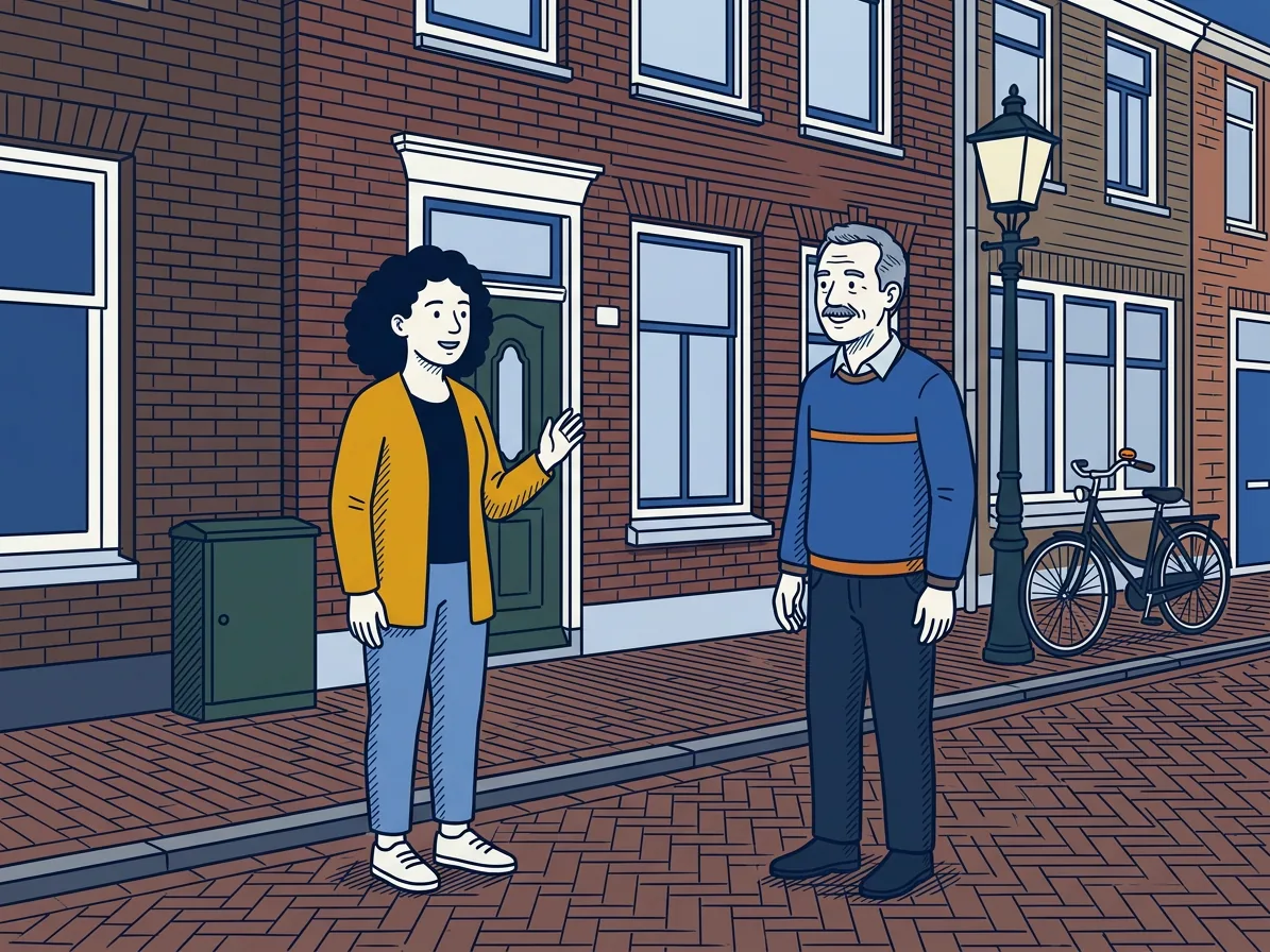 Illustratie bij het verhaal: De buurman begroeten